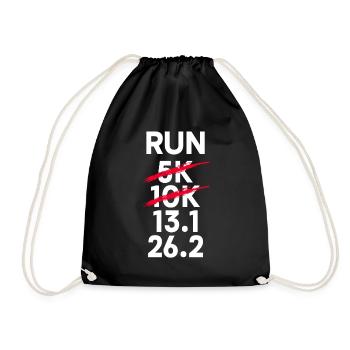 10 km running - 10 km running training - Drawstring Bag - black - Front