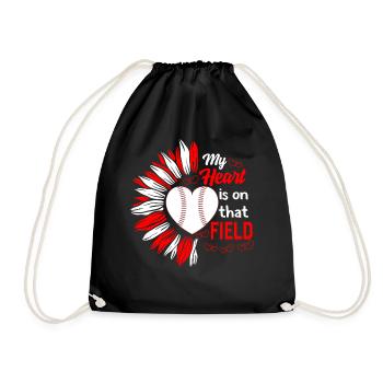 Maillot de baseball, mon cœur est sur le terrain - Sac de sport léger - noir - Devant
