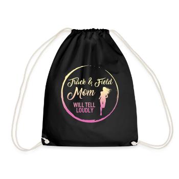 Track And Field Shirt, Track And Field Mom Will - Drawstring Bag - black - Front