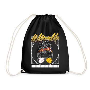 Chemise de softball de baseball, Mom Life Messy Bun - Sac de sport léger - noir - Devant