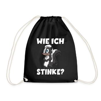 Stinktier Lustige Stinktiere Zootier Geschenk für - Turnbeutel - Schwarz - Vorne