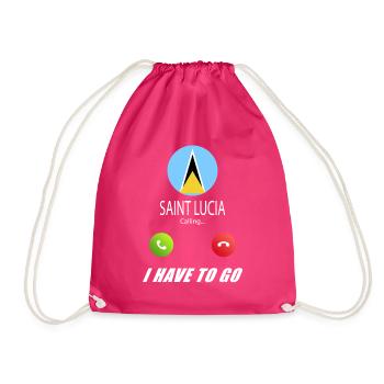 Saint Lucia calls on Lusiger flags saying - Drawstring Bag - fuchsia - Front
