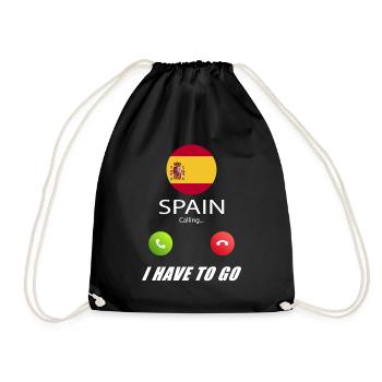 Spain calls on Lusiger flags saying - Drawstring Bag - black - Front