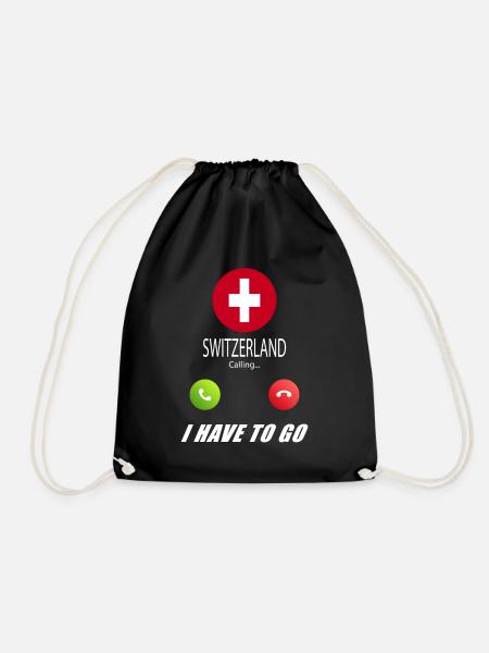 Schweiz ruft an Lusiger Flaggen Spruch - Turnbeutel - Schwarz