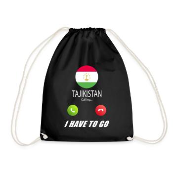 Tajikistan calls lusiger flags saying - Drawstring Bag - black - Front