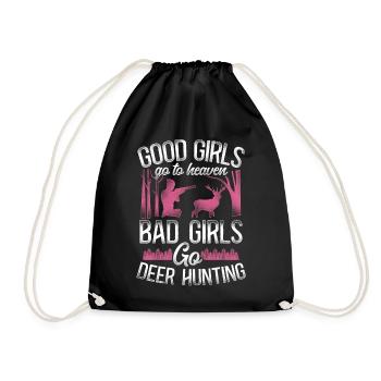 Cerf cerf chasse chasseur fille - Sac de sport léger - noir - Devant