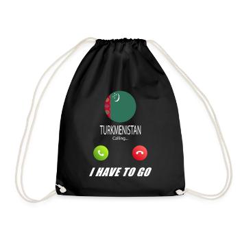 Turkmenistan ruft an Lusiger Flaggen Spruch - Turnbeutel - Schwarz - Vorne
