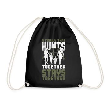 Buck Deer Hunting Hunter Family - Drawstring Bag - black - Front