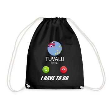 Tuvalu ruft an Lusiger Flaggen Spruch - Turnbeutel - Schwarz - Vorne