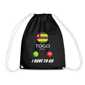 Togo calls on Lusiger flags saying - Drawstring Bag - black - Front