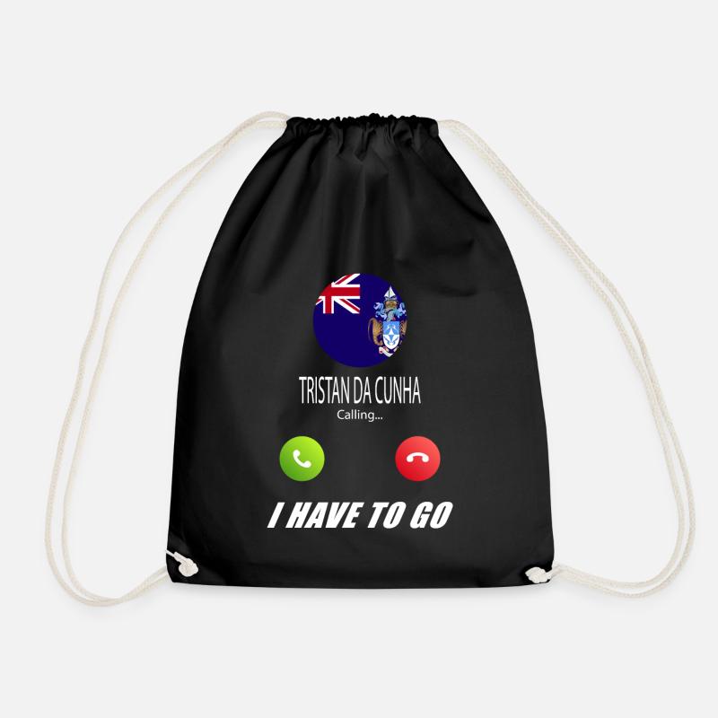 Tristan da Cunha calls lusiger flags saying - Drawstring Bag - black