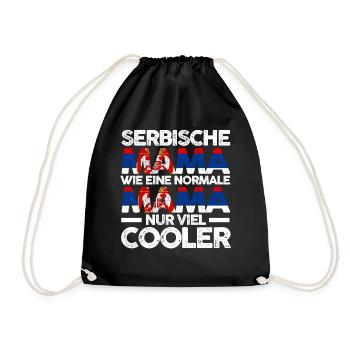 Serbin Serbische Mama Serbien Mutter - Turnbeutel - Schwarz - Vorne