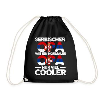 Serbischer Opa Serbe Serbien - Turnbeutel - Schwarz - Vorne
