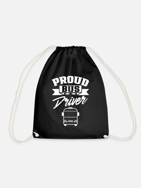 Proud Bus Driver Coach Bus Ride - Drawstring Bag - black
