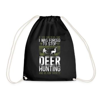 Buck Deer Hunting Hunter Vintage - Drawstring Bag - black - Front