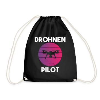 Drohnenpilot Spruch - Turnbeutel - Schwarz - Vorne