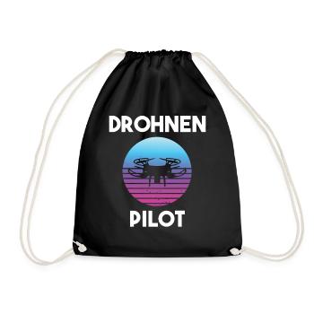 Drohnenpilot Spruch - Turnbeutel - Schwarz - Vorne