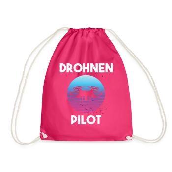 Drohnenpilot Spruch - Turnbeutel - Fuchsia - Vorne