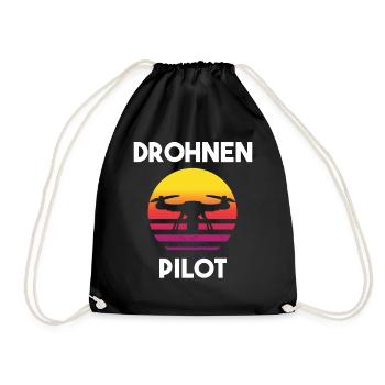 Drohnenpilot Spruch - Turnbeutel - Schwarz - Vorne