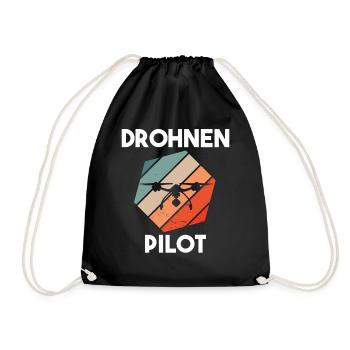Drohnenpilot Spruch - Turnbeutel - Schwarz - Vorne