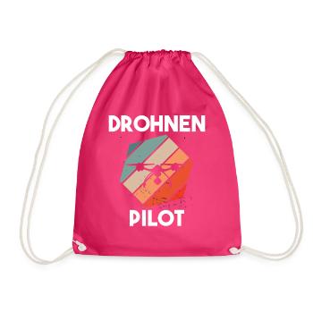 Drohnenpilot Spruch - Turnbeutel - Fuchsia - Vorne