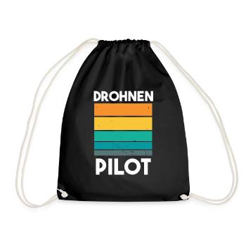 Drohnenpilot Spruch - Turnbeutel - Schwarz - Vorne