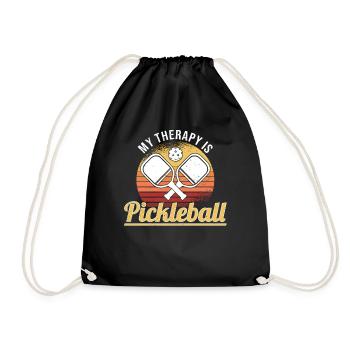 Pickleball Retro Liebe Dinking Pickleballspieler - Turnbeutel - Schwarz - Vorne