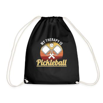 Pickleball Retro Liebe Dinking Pickleballspieler - Turnbeutel - Schwarz - Vorne