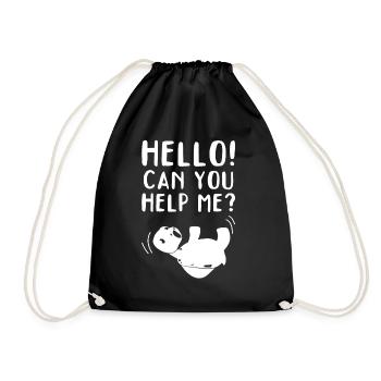 Tortue Drôle Bonjour! Est-ce que vous pouvez m’aider? Drôle - Sac de sport léger - noir - Devant