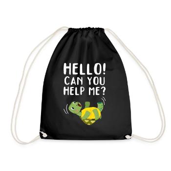 Turtle Funny Turtle Lover - Can you help me? - Drawstring Bag - black - Front