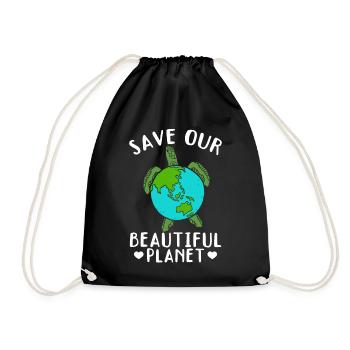 Save the turtles Save our beautiful - Drawstring Bag - black - Front