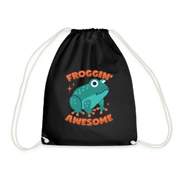 Frog Pun - Drawstring Bag - black - Front