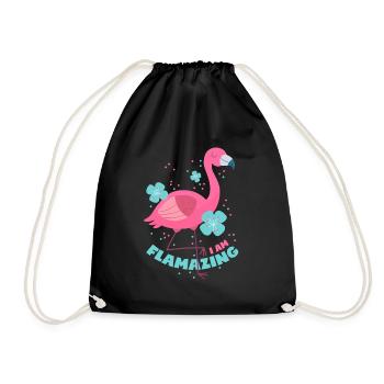 Flamant rose flamant - Sac de sport léger - noir - Devant