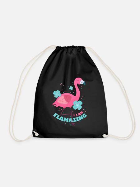 Flamazing Flamingo - Turnbeutel - Schwarz