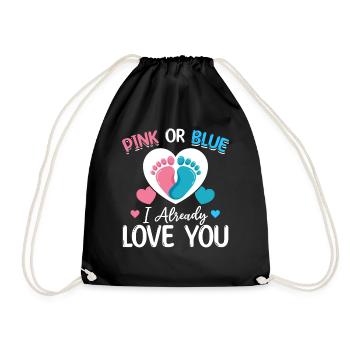 Rose ou Bleu je t’aime déjà nouveau-né - Sac de sport léger - noir - Devant