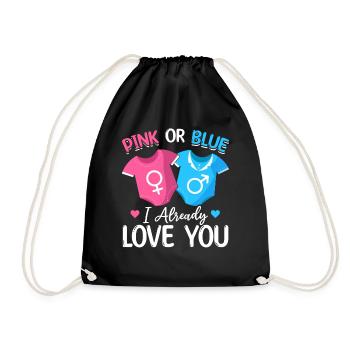 Rose ou Bleu je t’aime déjà - Bébé - Sac de sport léger - noir - Devant