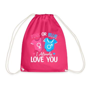 Rose ou Bleu je t’aime déjà - Bébé - Sac de sport léger - fuchsia - Devant