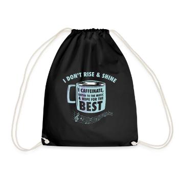 Music Coffee Music Fan Breakfast Songs - Drawstring Bag - black - Front
