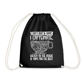 Music Coffee Music Fan Breakfast Songs - Drawstring Bag - black - Front
