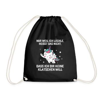 Nur weil ich lächle klatschen Ohrfeige - Turnbeutel - Schwarz - Vorne