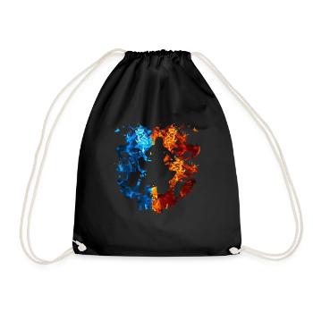 Quad Bike Red Blue Fire Quad Bike Rider - Drawstring Bag - black - Front