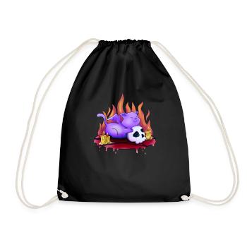 Kawaii Cat Pastel Goth Kitten Anime Aesthetics - Drawstring Bag - black - Front