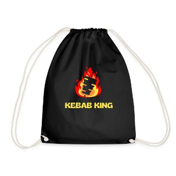 Kebab König Schaschlik Grill Imbiss Gourmet - Turnbeutel - Schwarz - Vorne