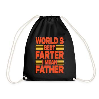 World's Best Farter I Mean Father - Drawstring Bag - black - Front