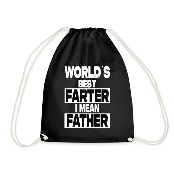 World's Best Farter I Mean Father - Drawstring Bag - black - Front