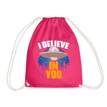 Je crois en toi Drôle de vie extraterrestre - Sac de sport léger - fuchsia - Devant
