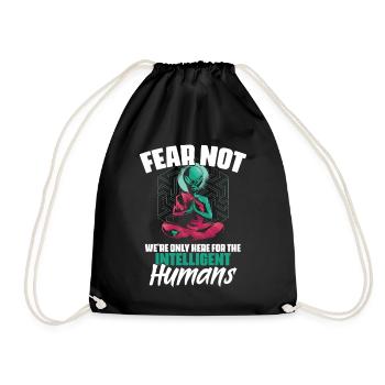 Fear Not Funny Alien Alien WordPlay - Drawstring Bag - black - Front