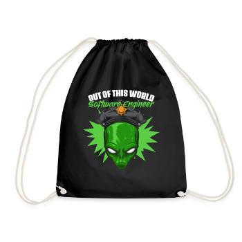 Out of This World Funny Alien Believer for - Drawstring Bag - black - Front