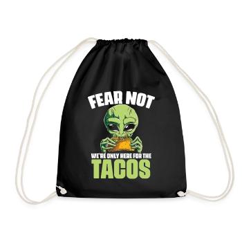 Fear Not Funny Alien Alien WordPlay - Drawstring Bag - black - Front