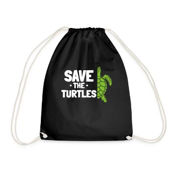 Sauvez les tortues - Sac de sport léger - noir - Devant